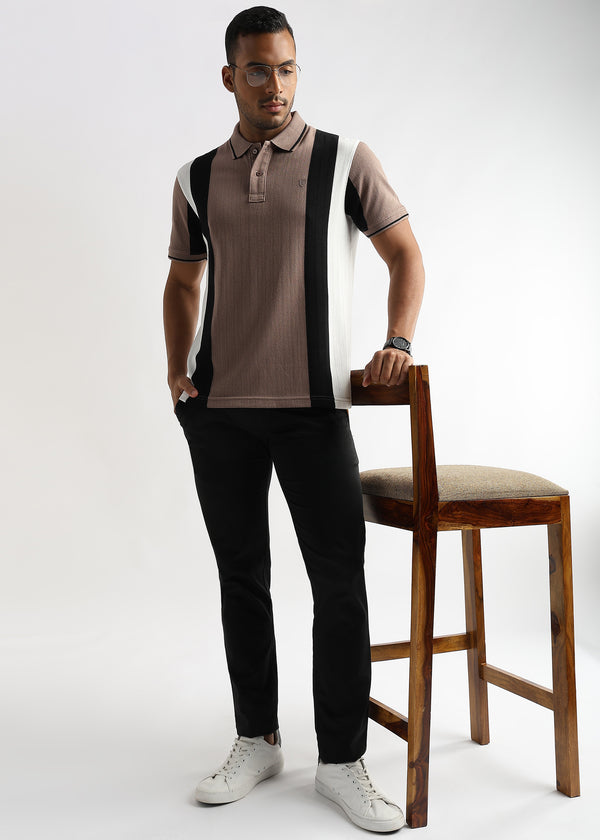 Structured Vertical Gingger Black & White Stripes