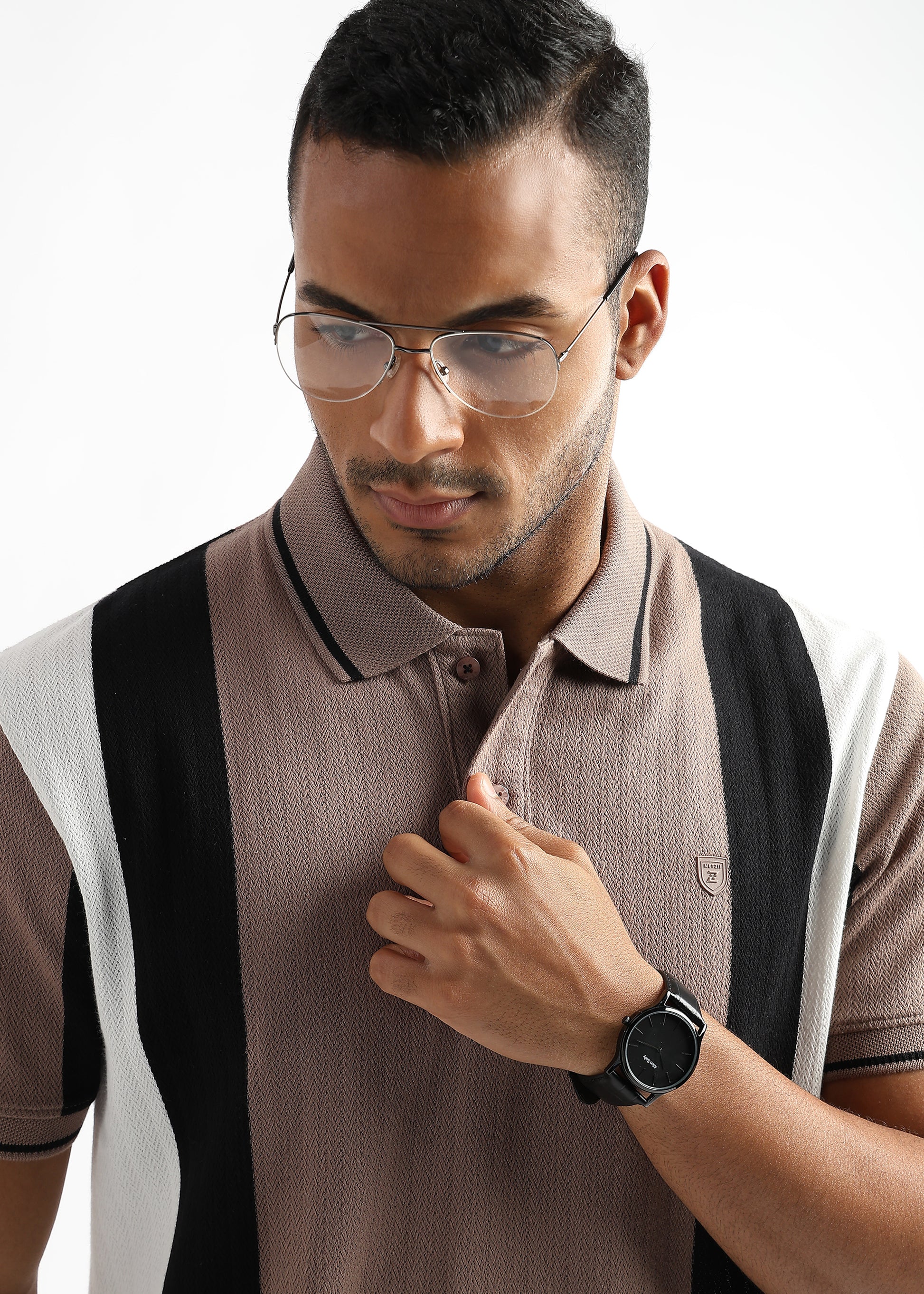 Structured Vertical Gingger Black & White Stripes