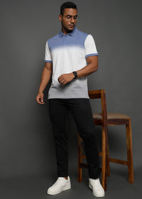 Spray Jacquard Structure Stripes Blue and White