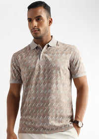 Warm Taupe Diagonal Prints
