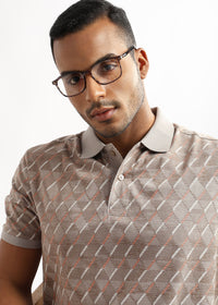 Warm Taupe Diagonal Prints