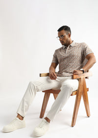 Warm Taupe Diagonal Prints