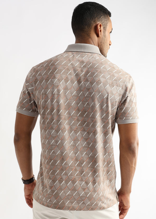 Warm Taupe Diagonal Prints