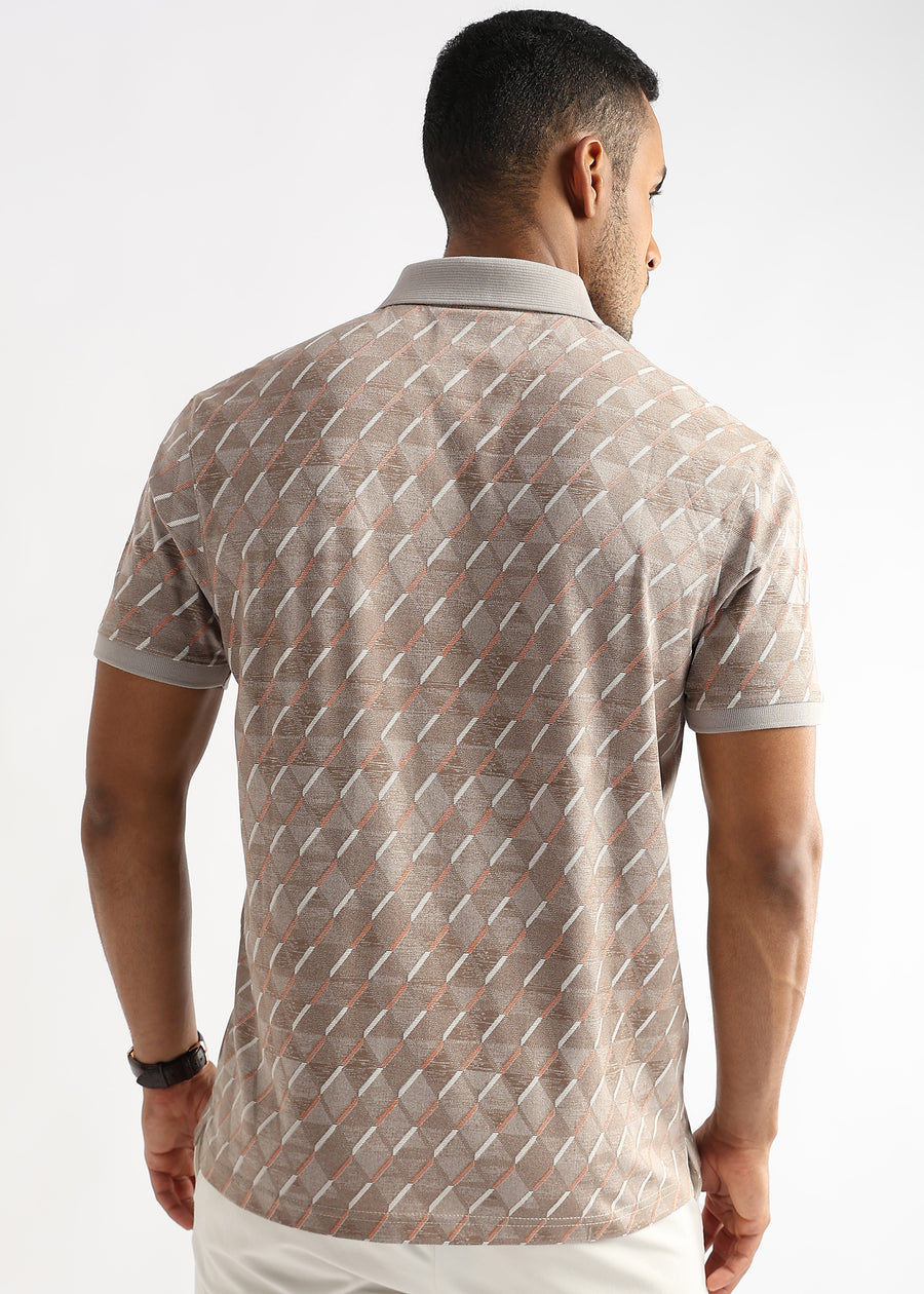 Warm Taupe Diagonal Prints