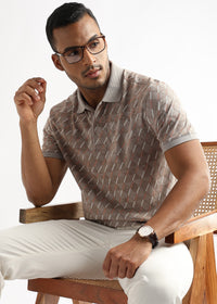 Warm Taupe Diagonal Prints