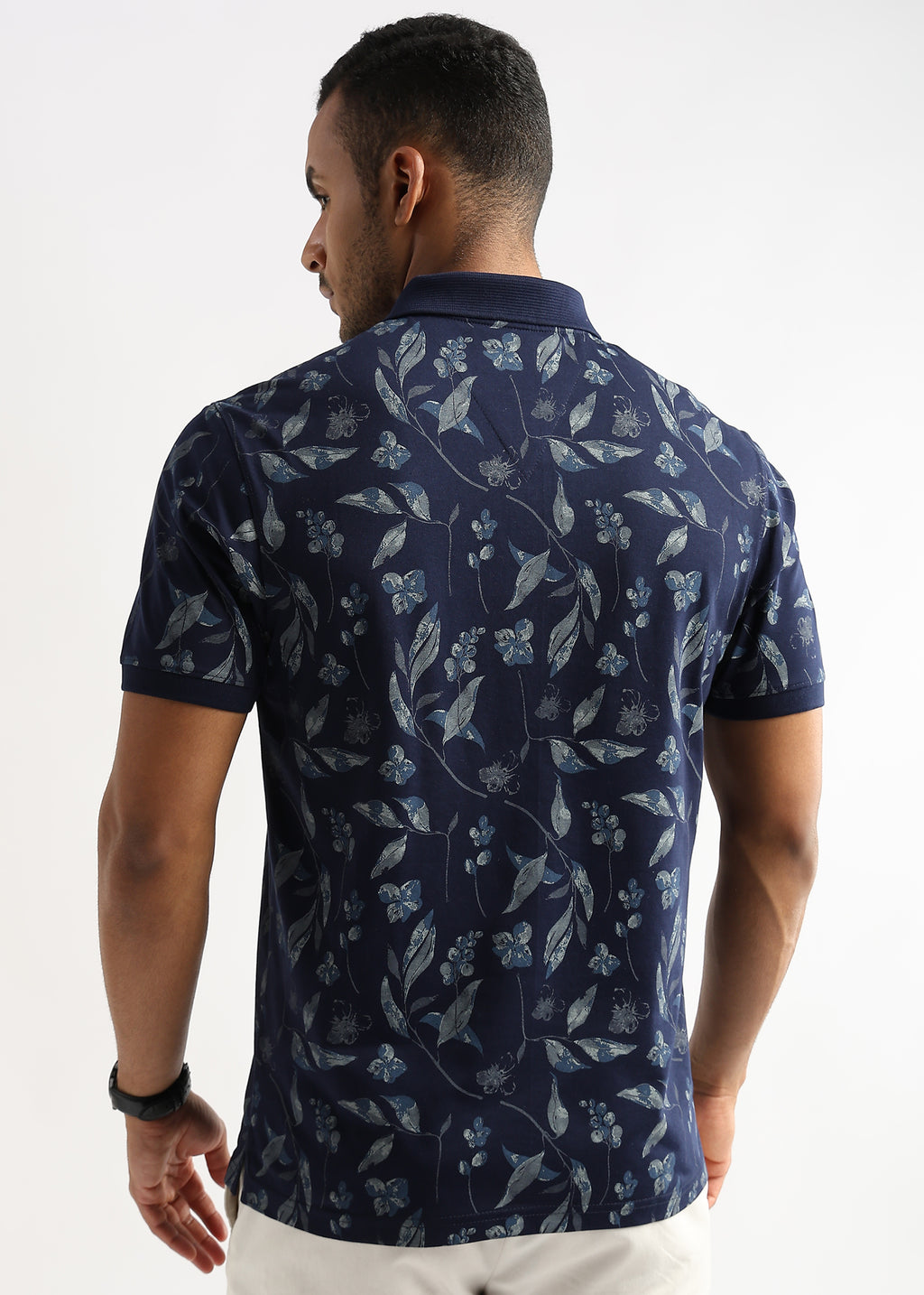 Pageant Blue Leaves and Buds Print