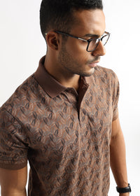 Cocoa Brown All Over Leaves Print