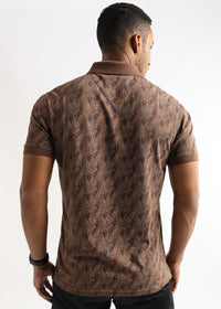 Cocoa Brown All Over Leaves Print