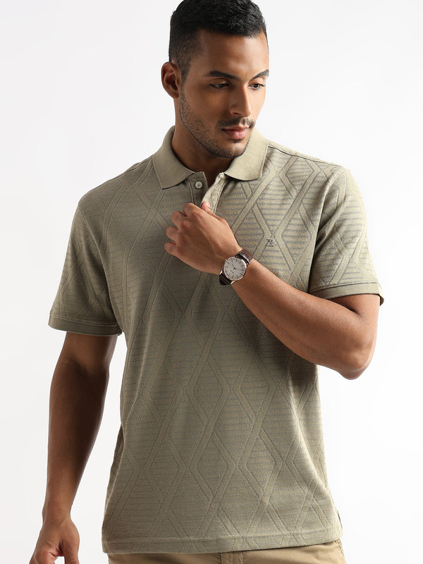 Elm Green Diamond Knit Jacquard