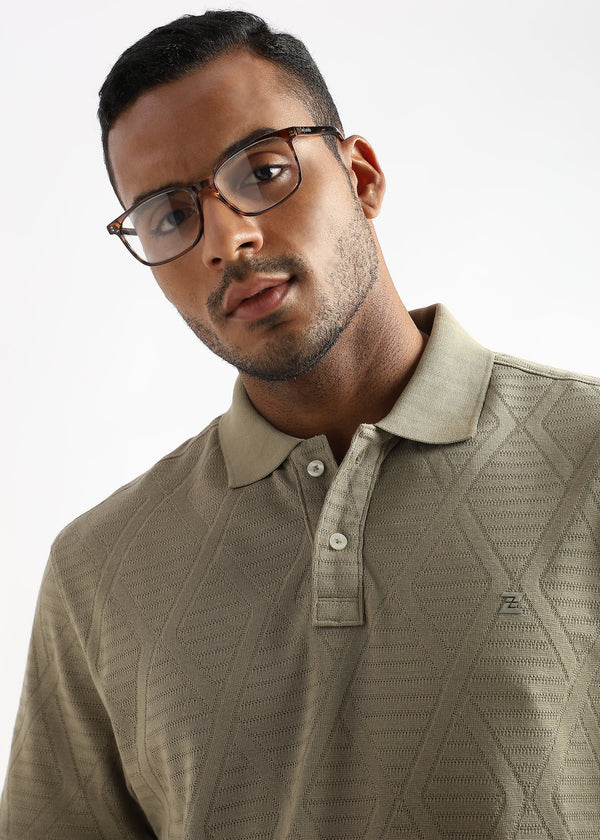 Elm Green Diamond Knit Jacquard