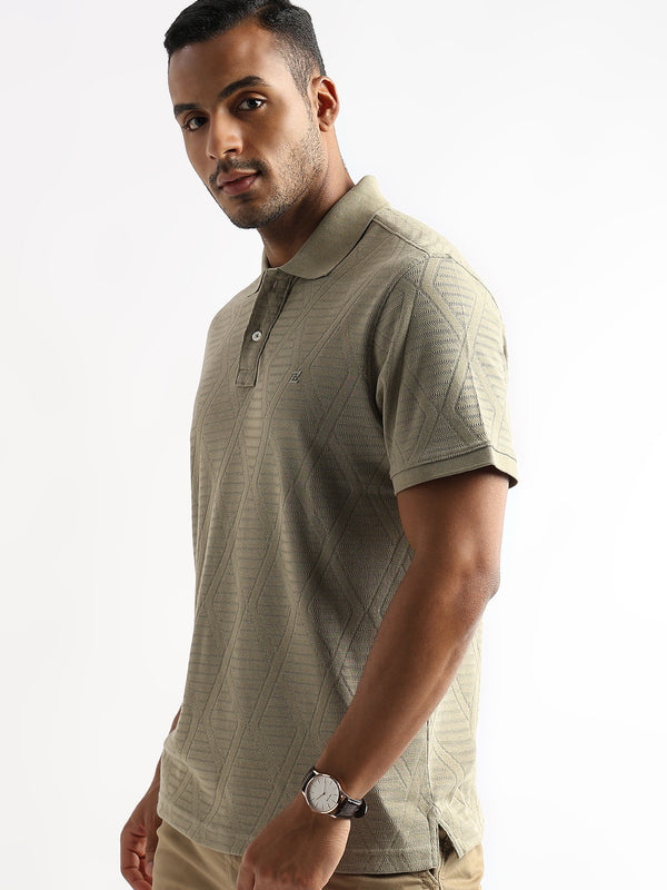 Elm Green Diamond Knit Jacquard