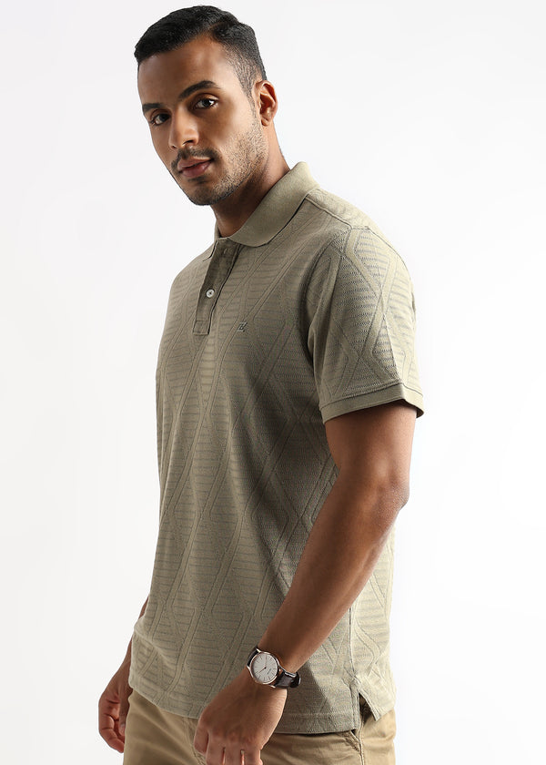 Elm Green Diamond Knit Jacquard