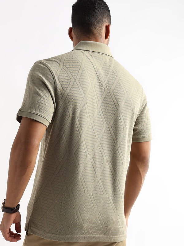 Elm Green Diamond Knit Jacquard