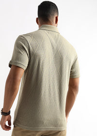 Elm Green Diamond Knit Jacquard