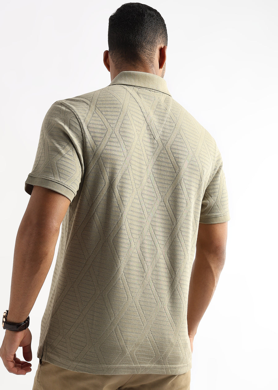 Elm Green Diamond Knit Jacquard