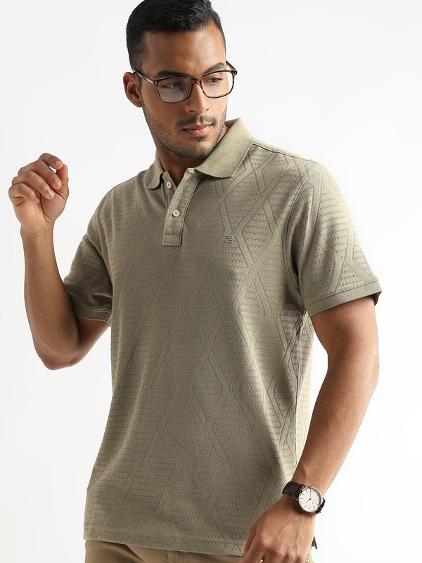 Elm Green Diamond Knit Jacquard