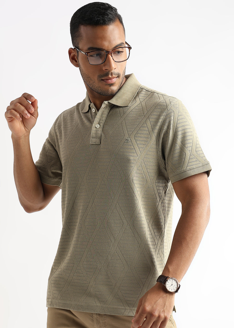 Elm Green Diamond Knit Jacquard