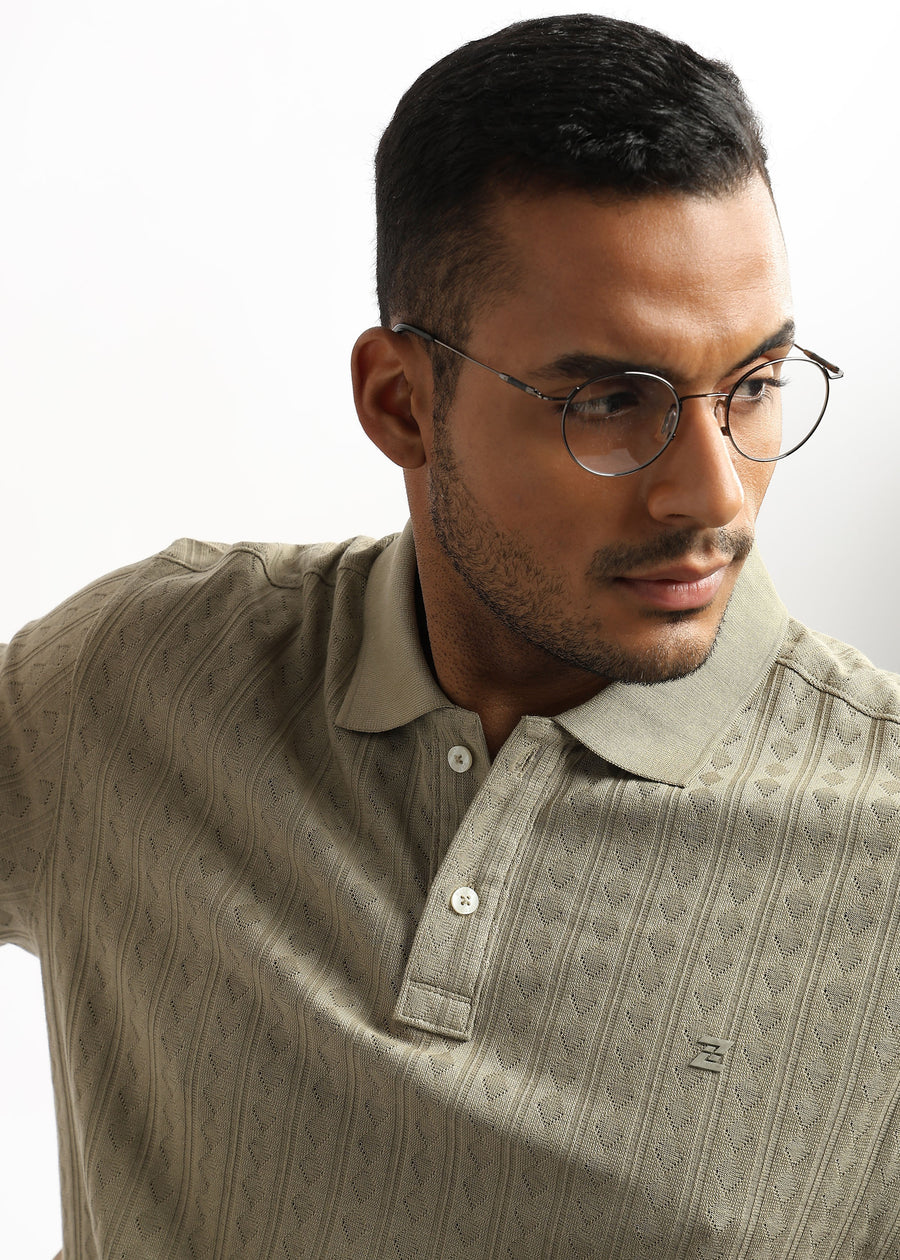 Elm Green Mini Diamond Knit Jacquard