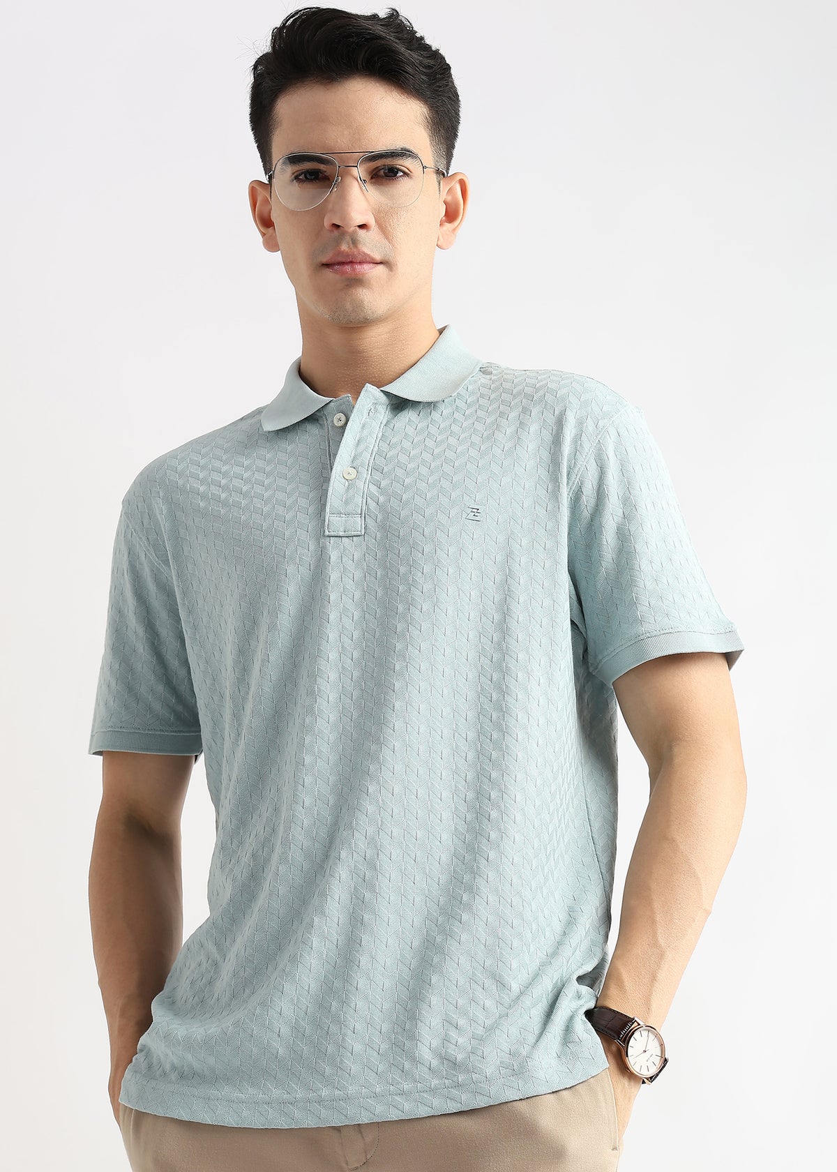 Ether Blue Arrowhead Knit Jacquard