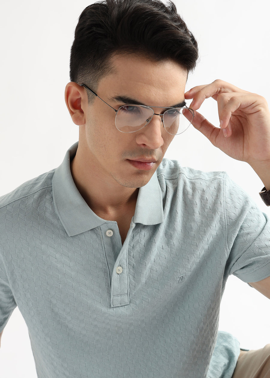 Ether Blue Arrowhead Knit Jacquard