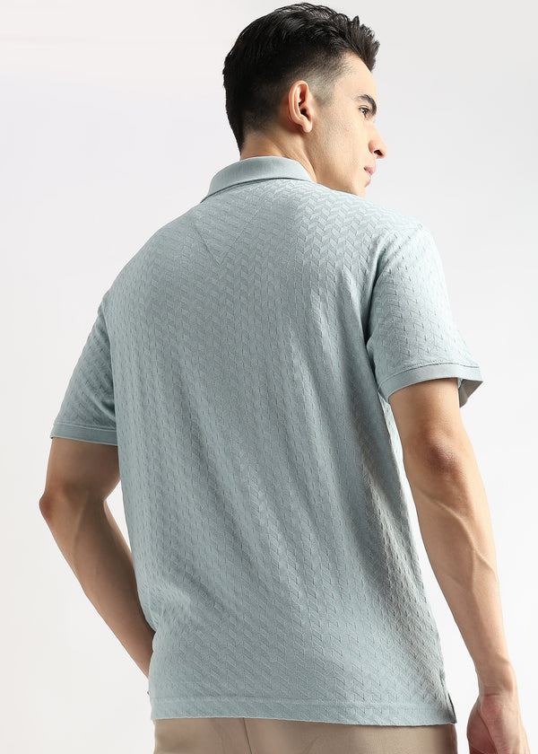 Ether Blue Arrowhead Knit Jacquard