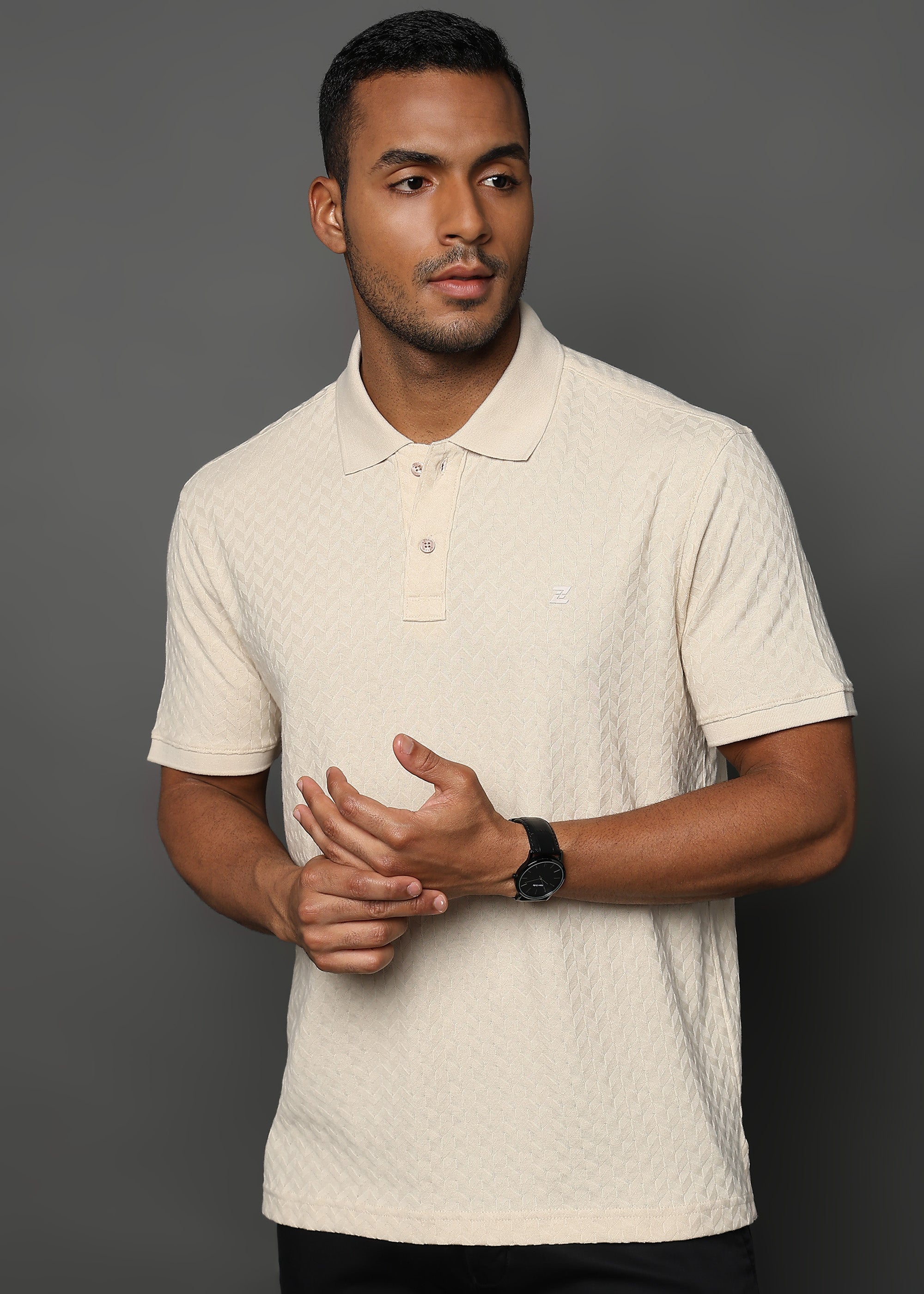 Cloud Cream Arrowhead Knit Jacquard