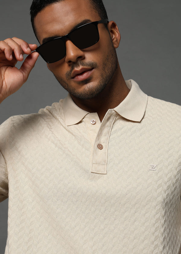 Cloud Cream Arrowhead Knit Jacquard