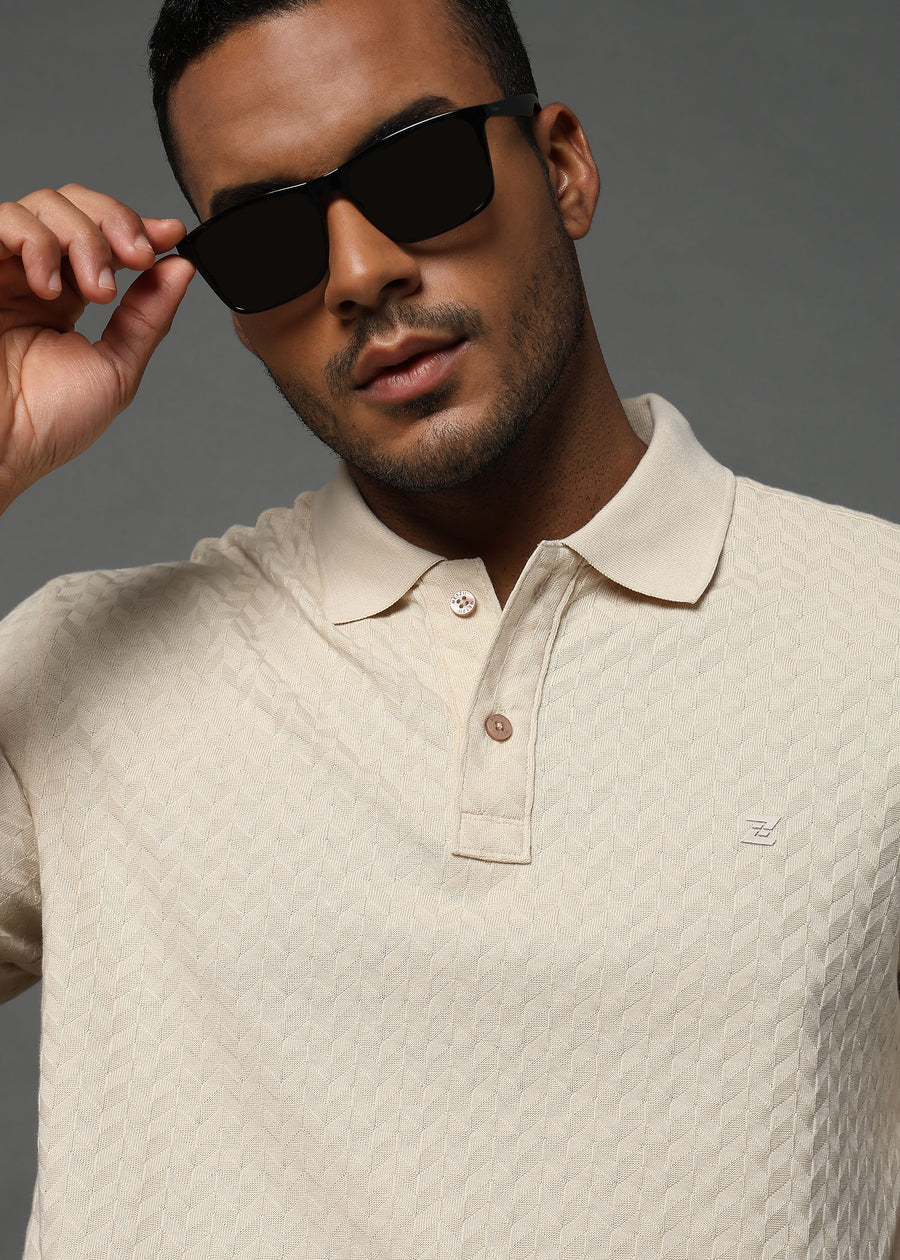 Cloud Cream Arrowhead Knit Jacquard