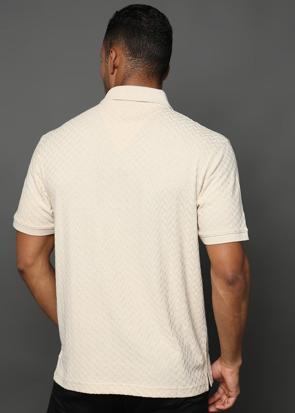 Cloud Cream Arrowhead Knit Jacquard