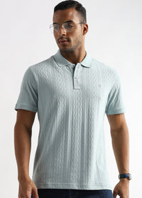 Ether Blue Zigzag Diamond Knit Jacquard