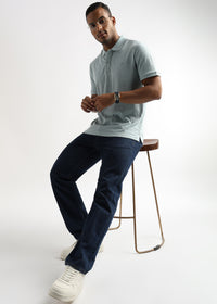 Ether Blue Zigzag Diamond Knit Jacquard