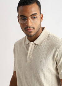 Cloud Cream Zigzag Diamond Knit Jacquard