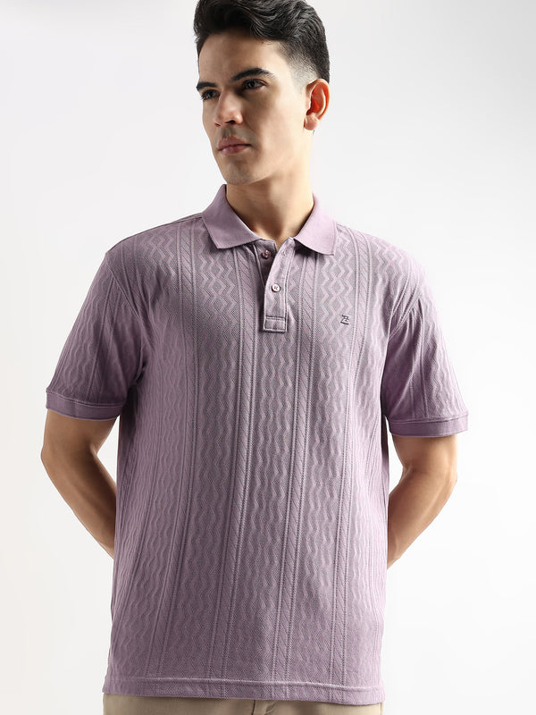 Rhapsody Lavender Zigzag Diamond Knit Jacquard