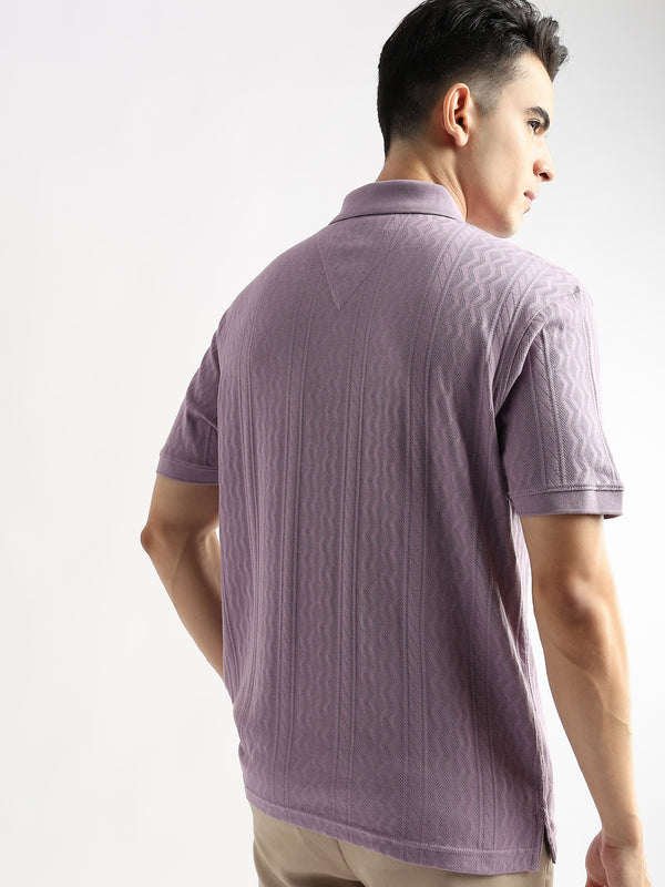 Rhapsody Lavender Zigzag Diamond Knit Jacquard