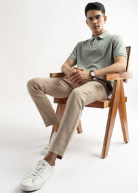 Green Tint Stem Pattern Knit Jacquard