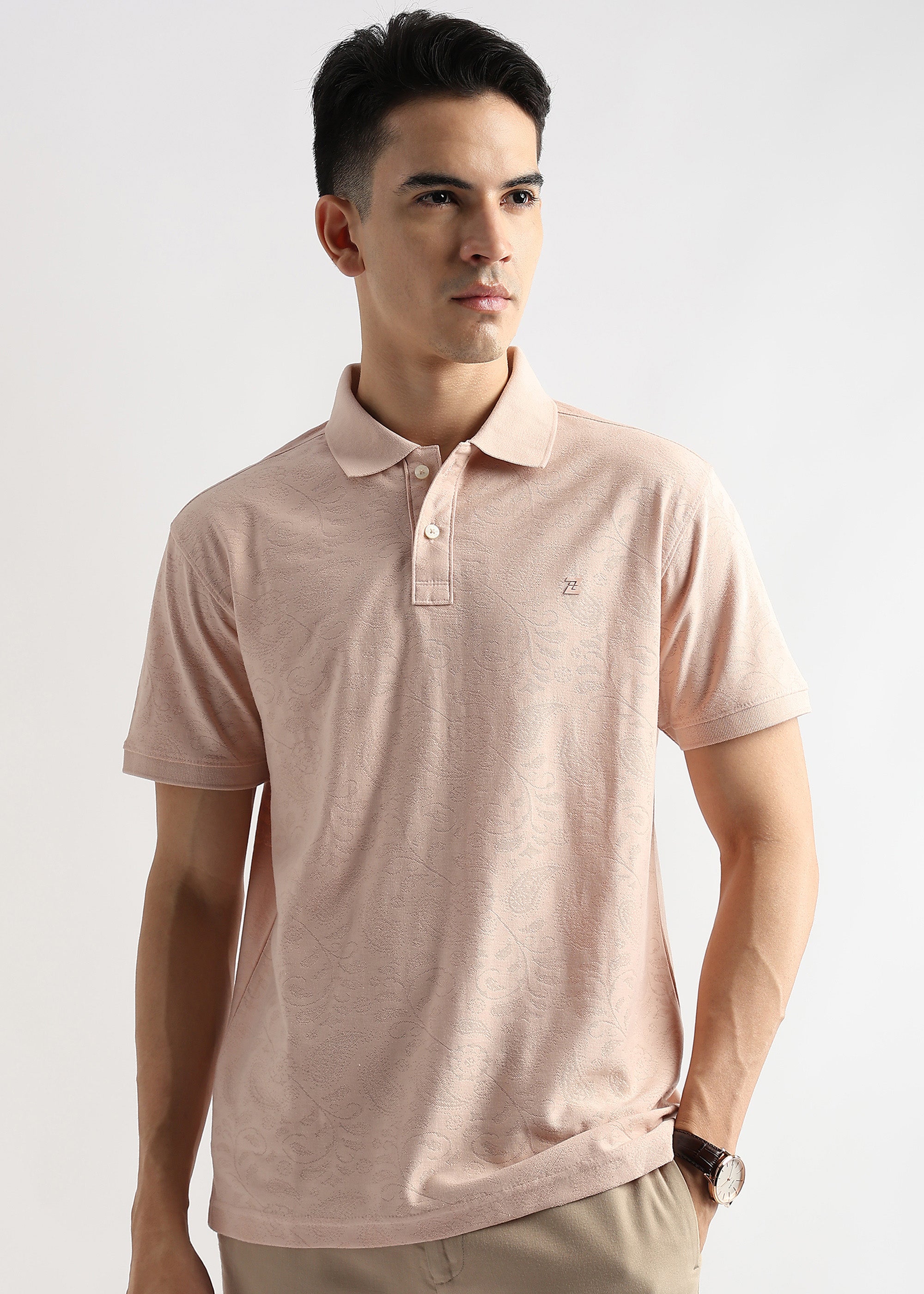 Morganite Stem Pattern Knit Jacquard