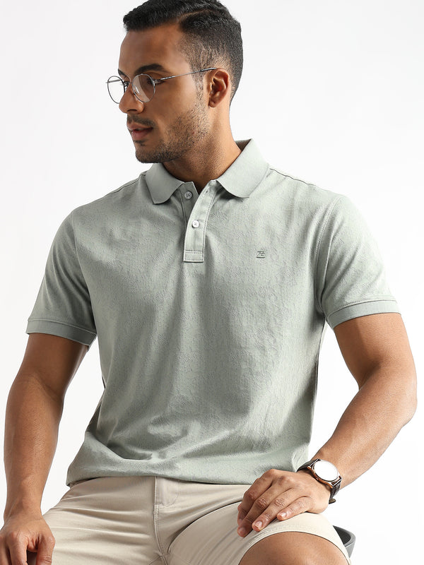 Green Tint Floral Knit Jacquard