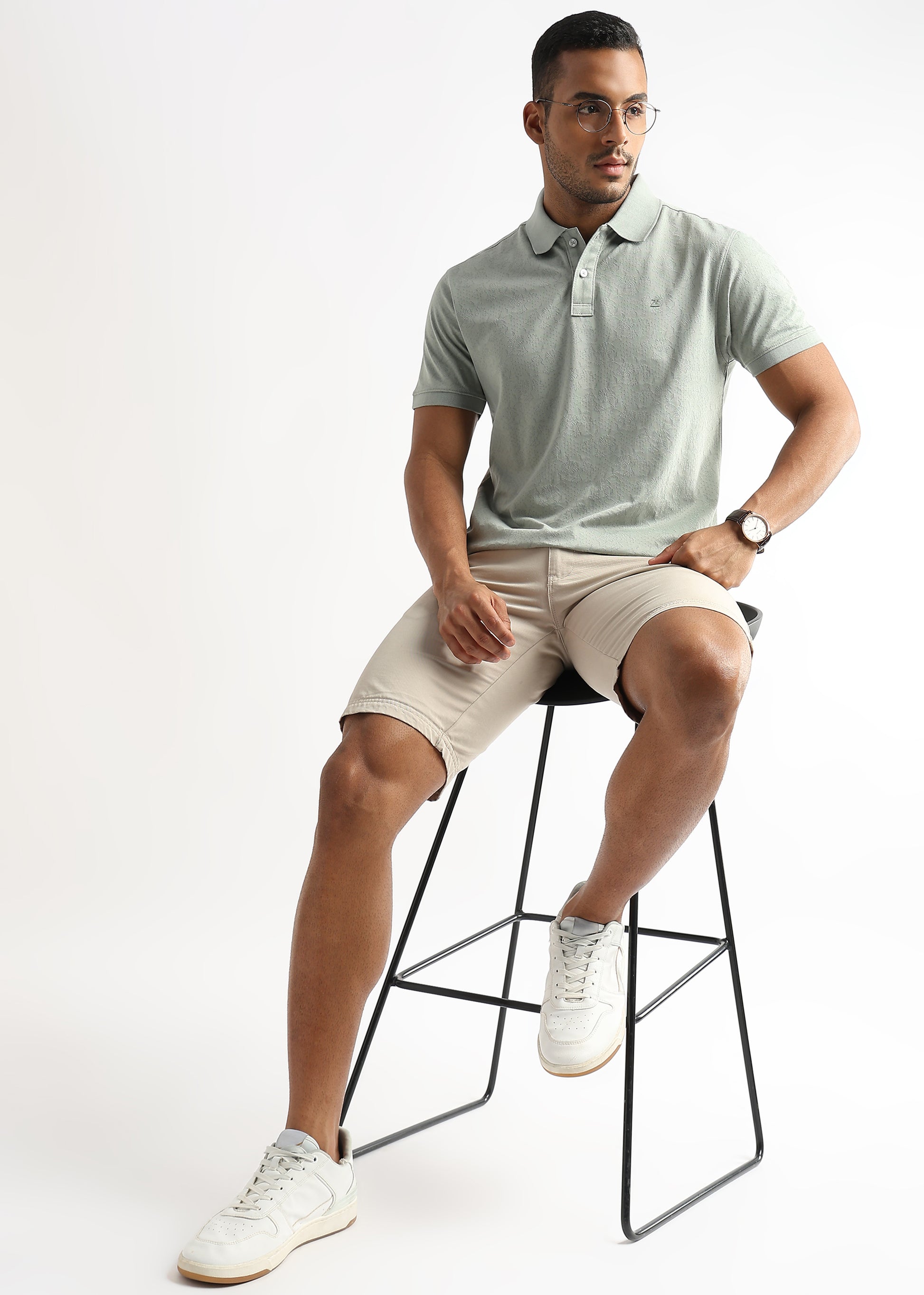 Green Tint Floral Knit Jacquard