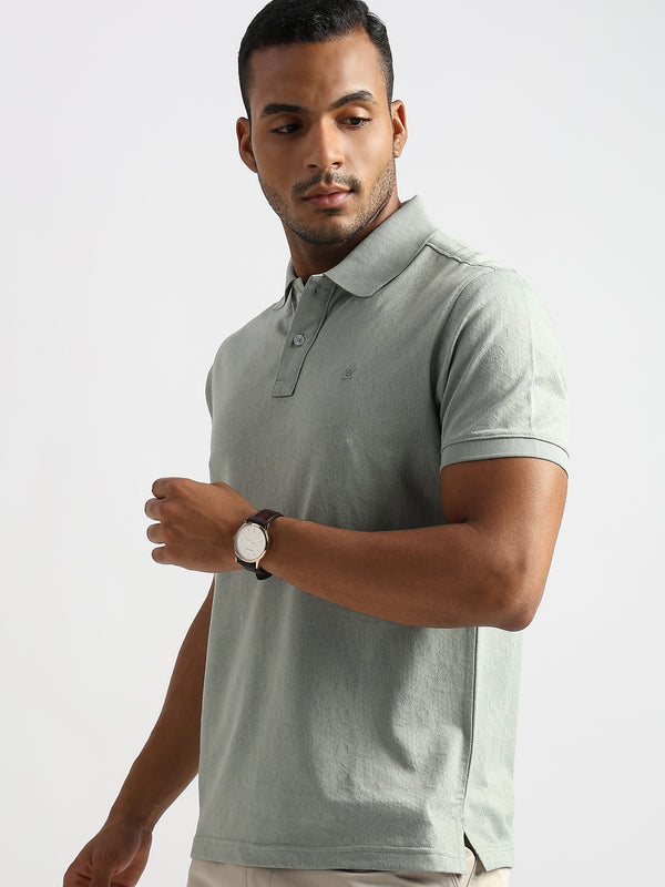 Green Tint Floral Knit Jacquard