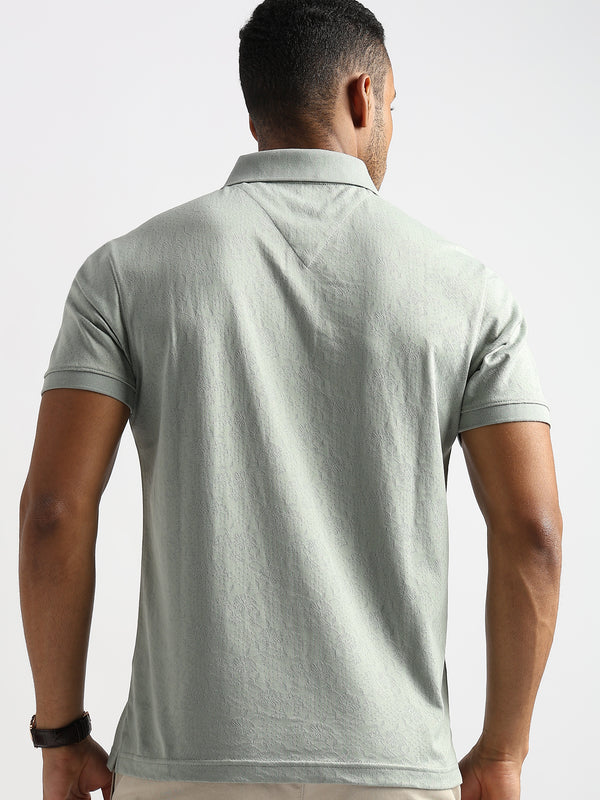 Green Tint Floral Knit Jacquard