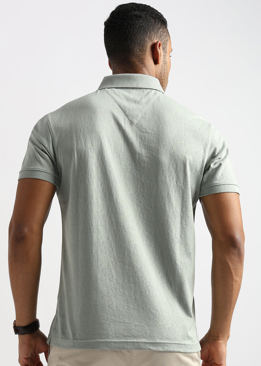 Green Tint Floral Knit Jacquard