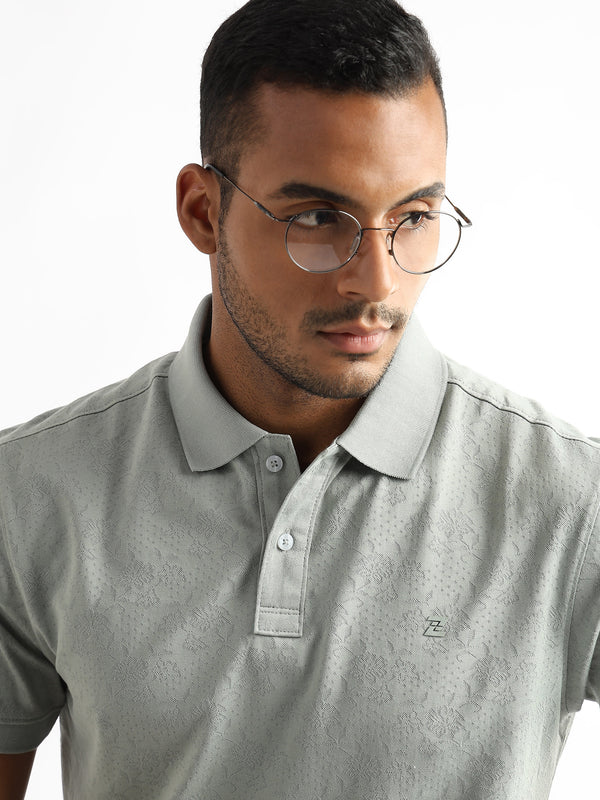 Green Tint Floral Knit Jacquard