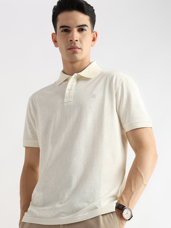 Egret White Floral Knit Jacquard