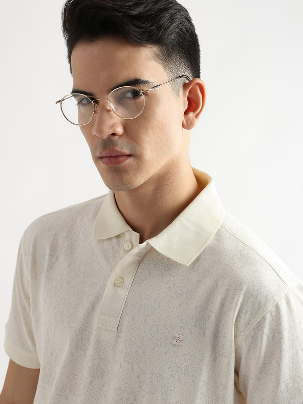 Egret White Floral Knit Jacquard