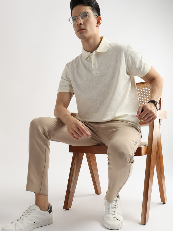 Egret White Floral Knit Jacquard