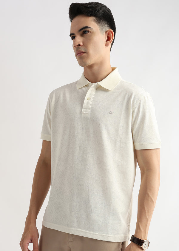 Egret White Floral Knit Jacquard