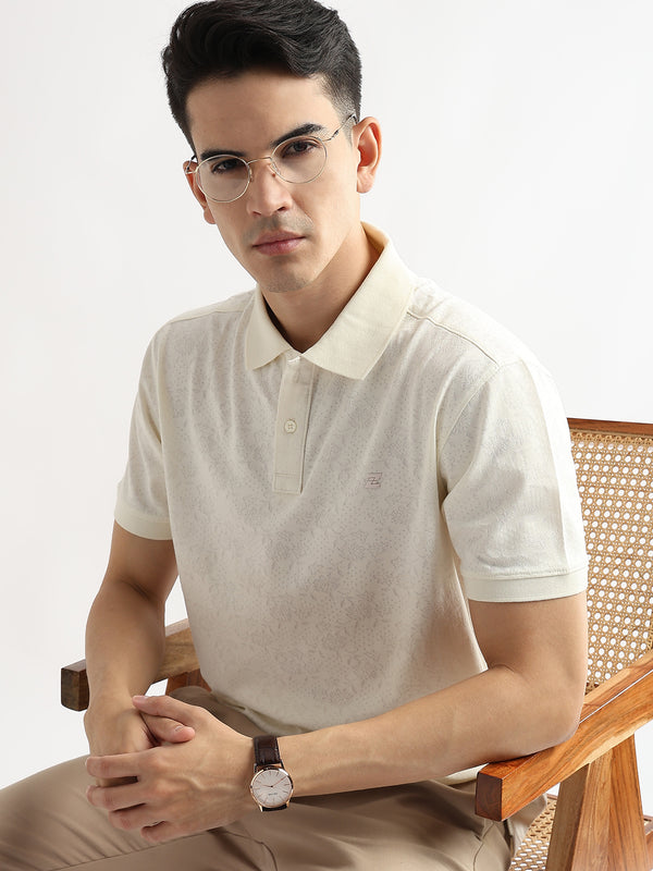 Egret White Floral Knit Jacquard