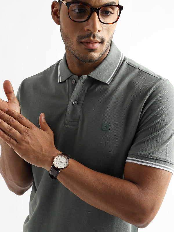 Wreath Green Solid Polo T-Shirt