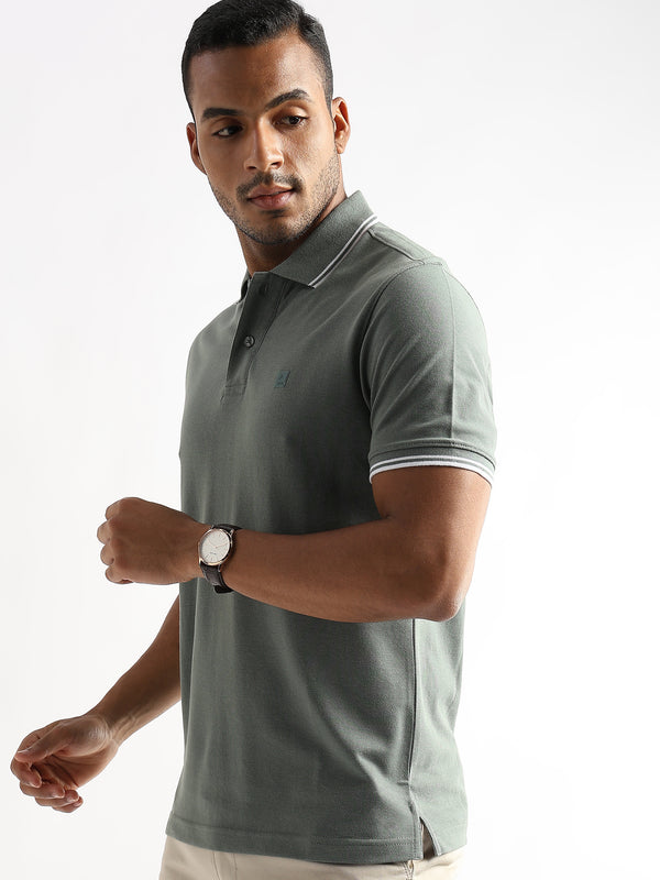 Wreath Green Solid Polo T-Shirt