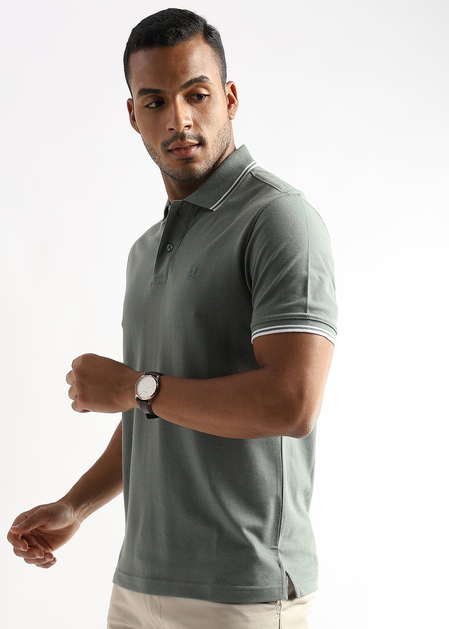 Wreath Green Solid Polo T-Shirt